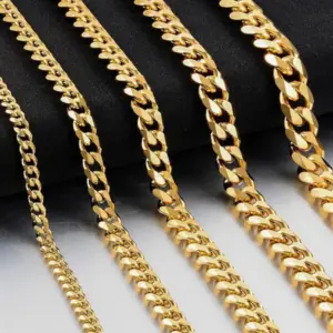 Width 5mm Titanium Steel Gold / 45cm Long