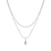 Wholesale Minimalist Double Layer Stacked Necklace 2025 New Popular Ins Niche Water Drop Pendant Clavicle Chain Popular Simple