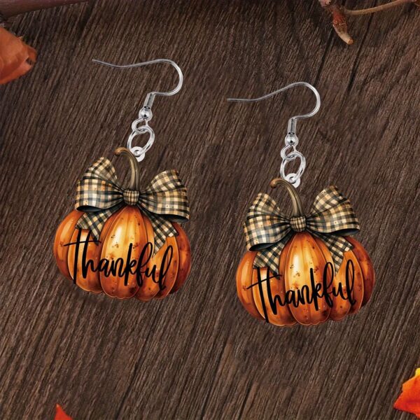 Wholesale Pumpkin bow earrings, flat acrylic earrings