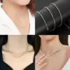 oly-8a84df45090cb385b92e55fc568bcca0 Wholesale 304 Stainless Steel Solid Color Electroplated Golden Plated Simple Style Necklace