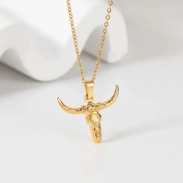 Wholesale Ethnic Style Cattle Stainless Steel Plating Necklace 1 Piece