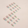 Wholesale Foreign trade ins style almond nail French style fresh manicure spring and summer cool fashion fake nail finished wear nail