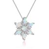 Wholesale Yansheng Cross-border Fashion Jewelry Opal Opal Opal Aobao Snowflake Necklace Pendant Christmas