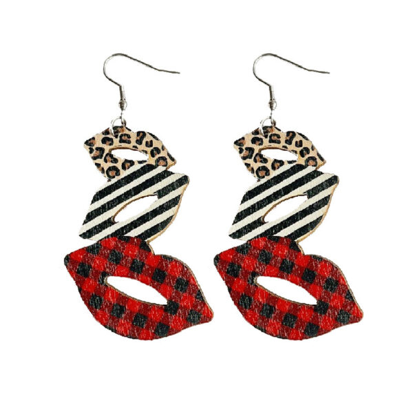 Wholesale Colorblock Western Cowboy Leopard Print Earrings