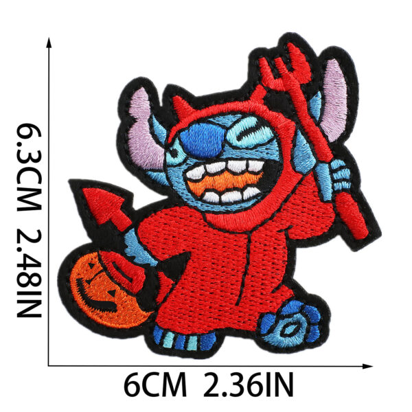 Wholesale Funny Anime Embroider Cloth Stickers Stitch Cartoon Alien Robot Dog Patch Stickers Bag Embroider Stickers Clown Stickers