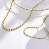 Wholesale PVD Coated Real Gold Plated Solid Color 201 Stainless Steel IG Style Simple Style Waterproof Non Tarnish 201 Stainless Steel Necklace