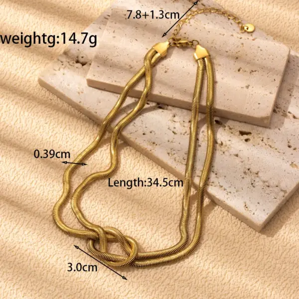 Simple Style Knot Stainless Steel Plating 18k Gold Plated Bracelets Necklace