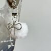 Wholesale South Korea Ins Winter Small Fur Ball Bow Pendant Vintage Y2K Red Millennium Spice Girl Bag Mobile Phone Hanging Accessories