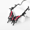 Wholesale Cross-border Europe and the United States new necklace personality exaggerated oil drop black powder butterfly necklace foreign trade jewelry factory direct sales