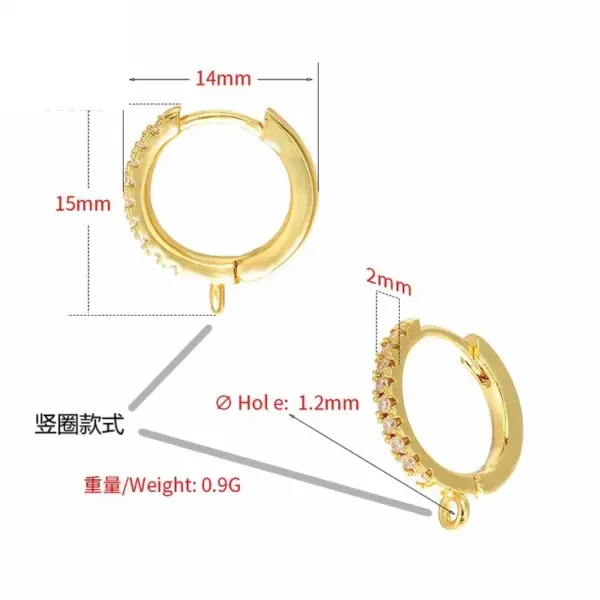 Wholesale Color Micro-inlaid Zircon Copper Ear Clip Nihaojewelry