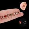 316L Stainless Steel Copper Zircon Ear Cartilage Rings & Studs Heart Shape Waterproof Non Tarnish Surgical Steel