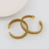 Wholesale PVD Coated 18K Gold Real Gold Plated C Shape 304 Stainless Steel Fashion Waterproof Non Tarnish Bangle