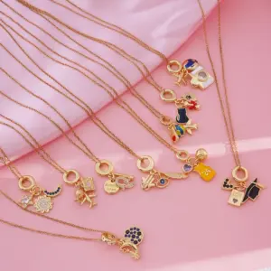 Wholesale 304 Stainless Steel Copper Leaves Perfume Bottle Pendant Necklace