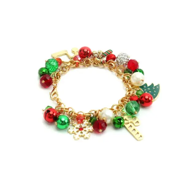 Wholesale Fashion Snowflake Alloy Pearl Plating Inlay Rhinestones Bracelets