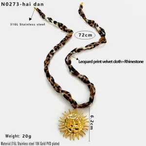 Golden Leopard Print with Diamond Knotted Sea Urchin / One Size
