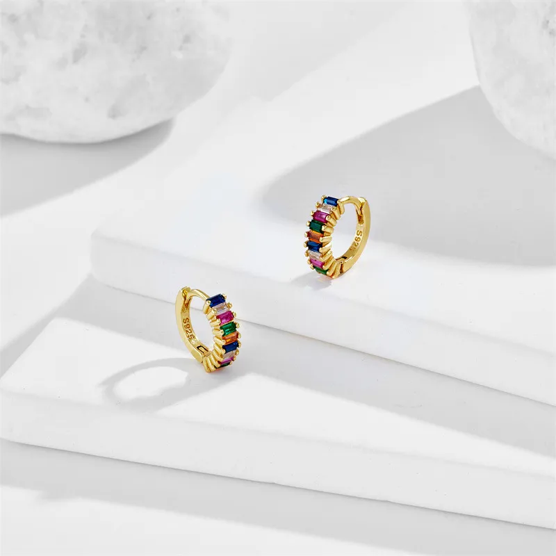 Wholesale Copper Inlaid With Rectangular Zirconia Irregular Ear Bone Buckle Women