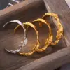 Wholesale 304 Stainless Steel Waves PVD Coated Real Gold Plated Casual Elegant Modern Style Waterproof Non Tarnish Plating Bangle