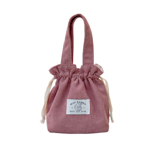 oly-8ab8403eedf5ebf9424ded1bf35f156e Wholesale MAY RABBIT corduroy awstring bag large capacity handbag storage bag canvas bag with hand gift awstring bag fashion