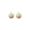 1 Pair Solid Color 925 Sterling Sier Freshwater Pearl Ear Studs