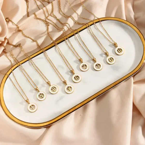 PVD Coated Real Gold Plated 18K Gold Letter 304 Stainless Steel Fashion Waterproof Non Tarnish 304 Stainless Steel Necklace