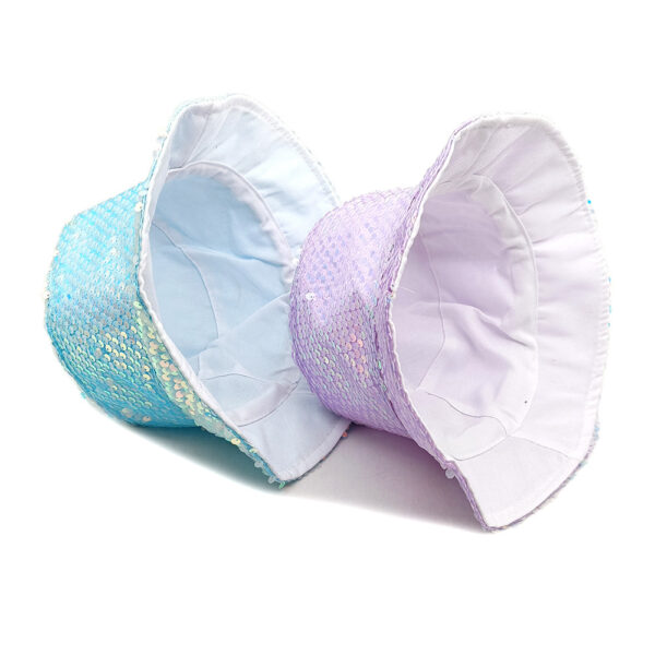Wholesale Foreign trade new women's fashion color sequin cap face small double-sided sun hat European and American personality sunscreen fisherman hat