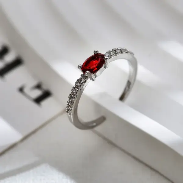 Wholesale Copper Gold Plated Simple Style Inlay Rectangle Zircon Open Rings