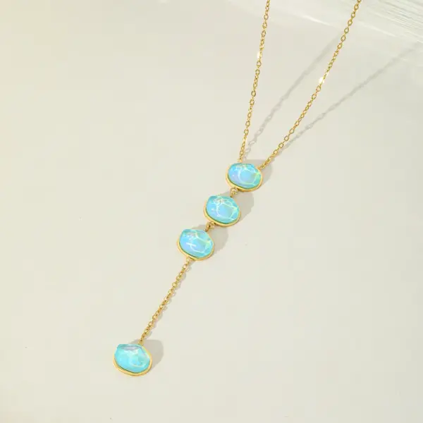 Wholesale Jewelry Elegant Modern Style Irregular Geometric 304 Stainless Steel Zircon 18K Gold Plated Plating Inlay Pendant Necklace Cable Chain