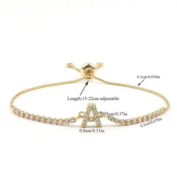 Wholesale Copper Inlay Letter Zircon Bracelets