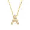 Wholesale Fashion Letter Copper Gold Plated Zircon Necklace