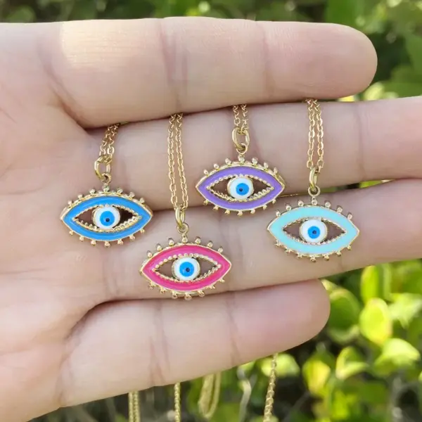 Wholesale PVD Coated 18K Gold Real Gold Plated Eye Stainless Steel Waterproof Non Tarnish 304 Stainless Steel
