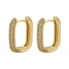 Wholesale 1 Pair Fashion Rectangle Plating Inlay Copper Zircon Hoop Earrings