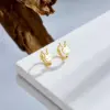 Wholesale Fashion Rabbit Geometric Plating Copper Earrings