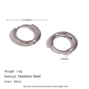 Classic Solid Ear Ring-Silver-12mm