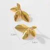 Wholesale Real Gold Plated 316 Stainless Steel PVD Coated Leaf Dragonfly Basic Simple Style Classic Style Hoop Earrings For Women's