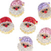 Wholesale Cute alloy Santa Claus, fully rhinestone-encrusted, straight-hole beads for DIY Mobile Phone/KeyChain/Bag Chain Accessories