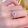 Wholesale Live supply cross-border European and American new pink love ring boutique simulation Diamond Diamond Ring full diamond ring female