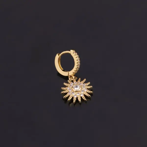 Wholesale 1 Piece Lady Geometric Copper Inlaid Zircon Earrings