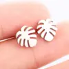 PVD Coated 18K Gold Real Gold Plated Palm Tree 304 Stainless Steel Fashion Waterproof Non Tarnish Ear Studs