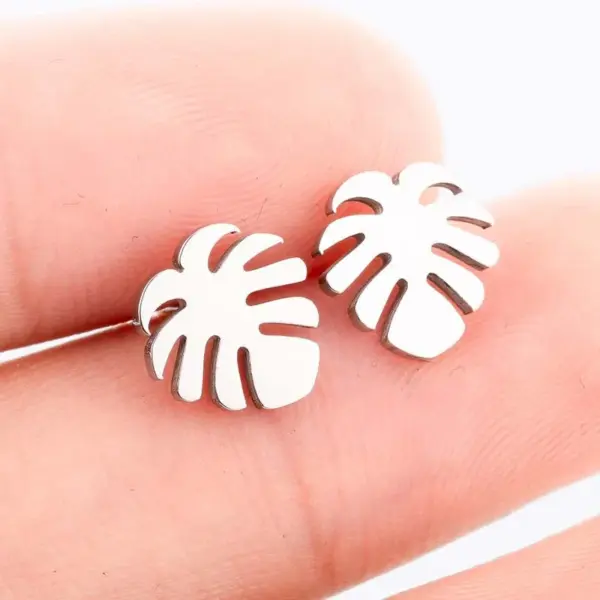 PVD Coated 18K Gold Real Gold Plated Palm Tree 304 Stainless Steel Fashion Waterproof Non Tarnish Ear Studs