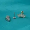 Wholesale 1 Piece Ear Cartilage Rings & Studs Hip-Hop Simple Style Commute Four Leaf Clover Flower Butterfly 304 Stainless Steel Inlay Zircon Ion Plating (IP) 18K Gold Plated Lip