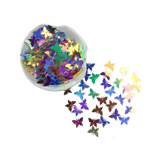 oly-8b0e480a36019572b4f3a91bb882d8f0 Wholesale Butterfly Sequins PVC Sequins 17MM Padded Mobile Phone Case DIY Crystal Mud Aessories Photography Estimate Clothing Headwear