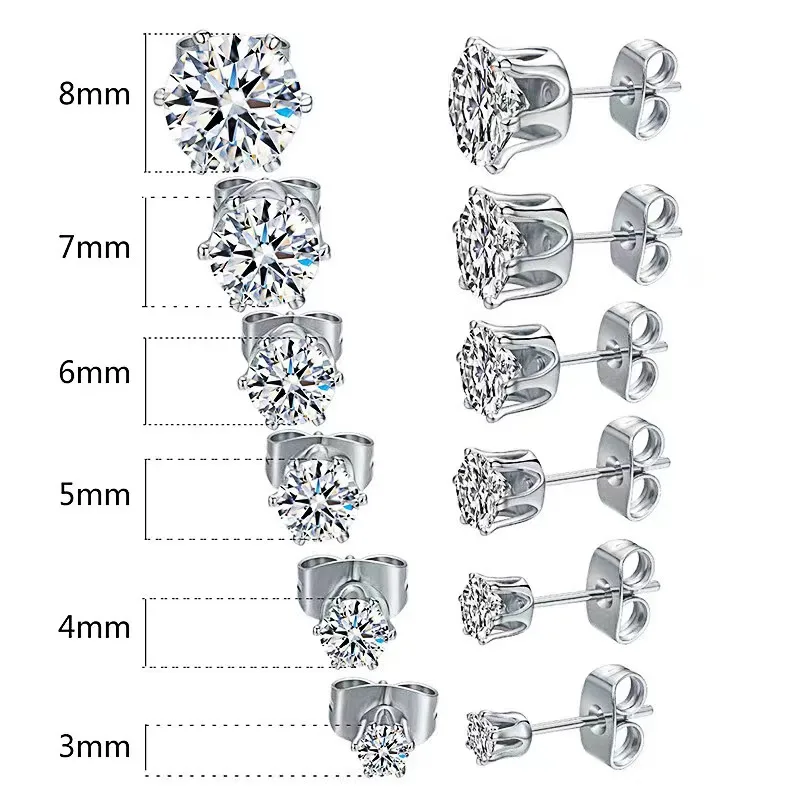Wholesale 1 Pair Simple Style Crown Metal Titanium Steel Artificial Gemstones Ear Studs