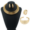 Wholesale exrt explosions fashion striped metal collar necklace four-piece bracelet ring earring collar