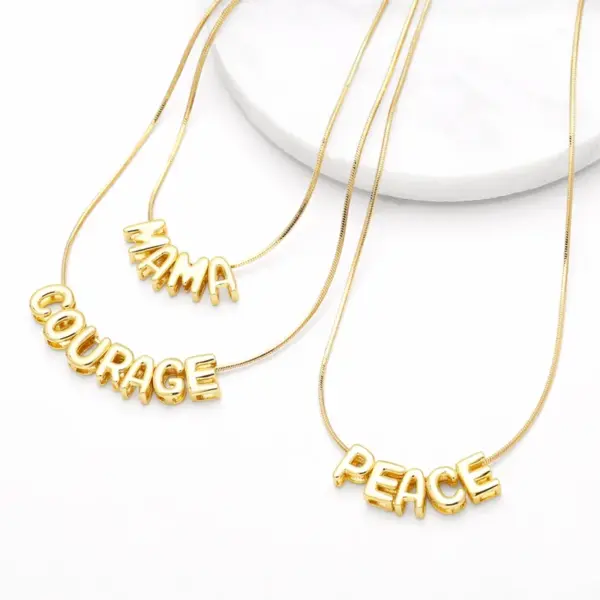 Wholesale Jewelry Basic Simple Style Letter Copper 18K Gold Plated