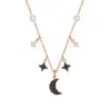 Wholesale High Version Heartbeat Collarbone Chain Demon Eye With Swarovski Elements Crystal Bow Gold 304 Stainless Steel Necklace