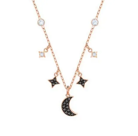 Wholesale High Version Heartbeat Collarbone Chain Demon Eye With Swarovski Elements Crystal Bow Gold 304 Stainless Steel Necklace