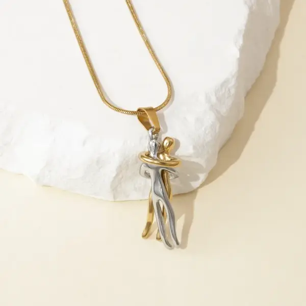 304 Stainless Steel Human PVD Coated 18K Real Gold Plated Simple Style Waterproof Non Tarnish Mixed Metal Cable Chain Snake Chain Earrings Necklace