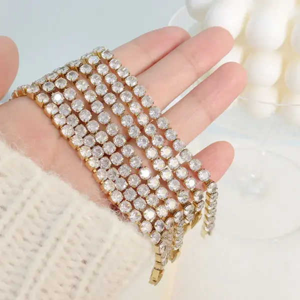 Wholesale PVD Coated Real Gold Plated 18K Gold Geometric 304 Stainless Steel Fashion Waterproof Non Tarnish 304 Stainless Steel Bracelets
