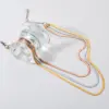 Wholesale Hip-hop Multicolor Stainless Steel Plating Three Layer Necklace