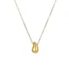 Wholesale PVD Coated Real Gold Plated 18K Water Droplets 304 Stainless Steel Simple Style Commute Waterproof Non Tarnish Pendant Necklace
